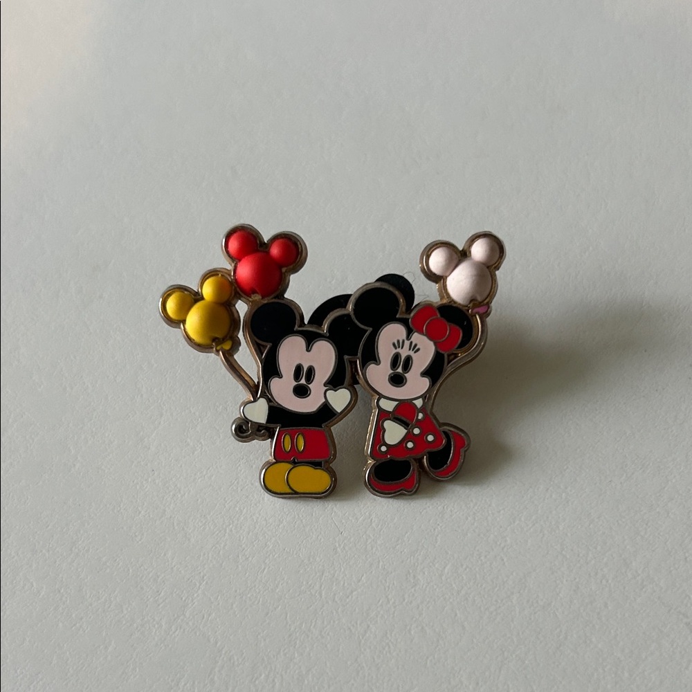 Mickey and Minnie Mouse Balloon Pin - Red, Yellow, Black